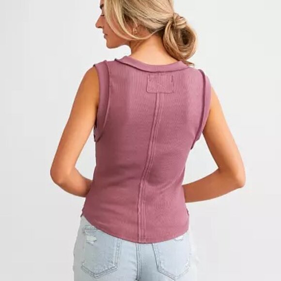 "NWT" We The Free "Free People" Kate Ribbed Tank Top- Wild Ginger- Size Medium - Picture 2 of 11